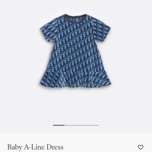 Dior Kids Blue Patterned Dress